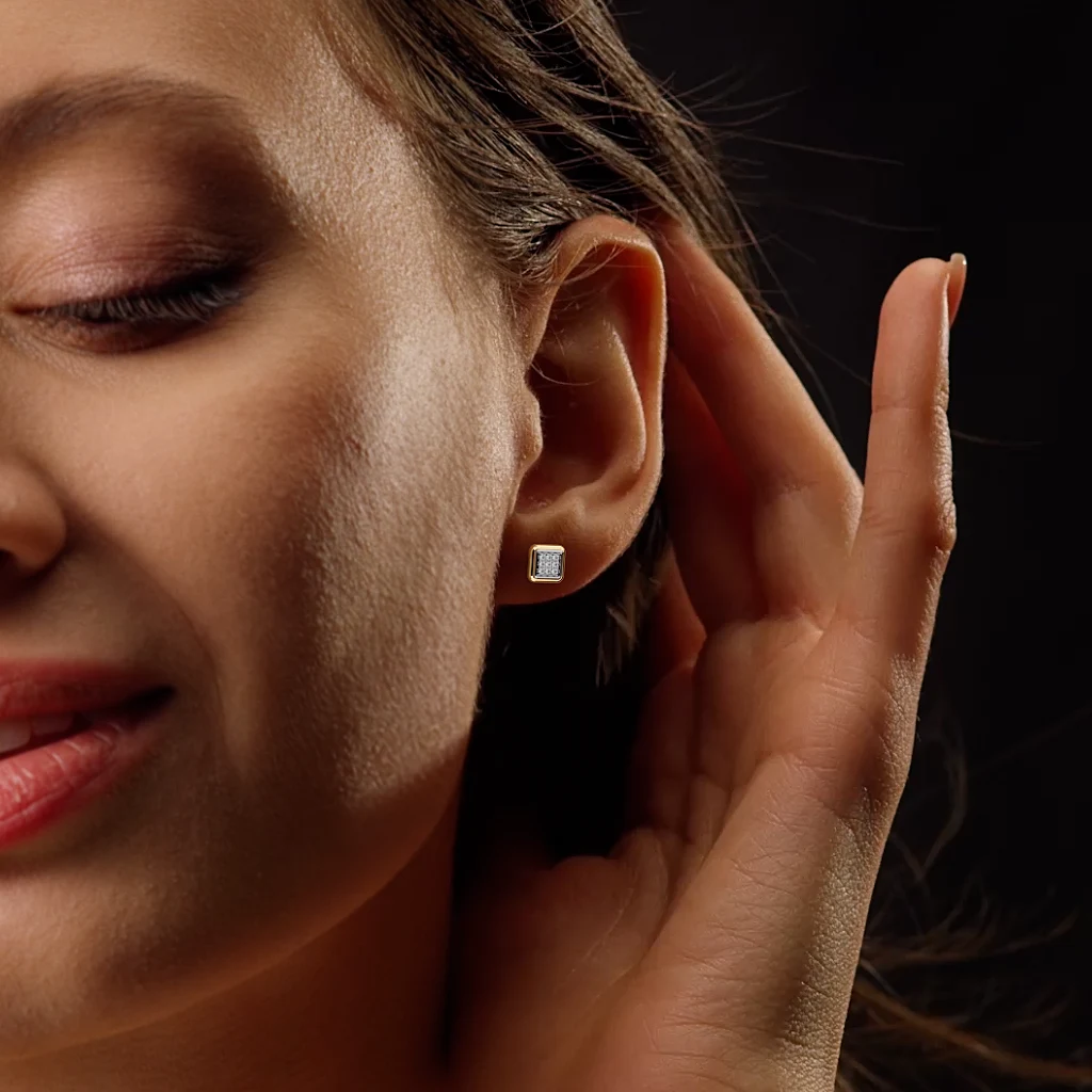 The Iola Pave Stud Earrings - Image 2