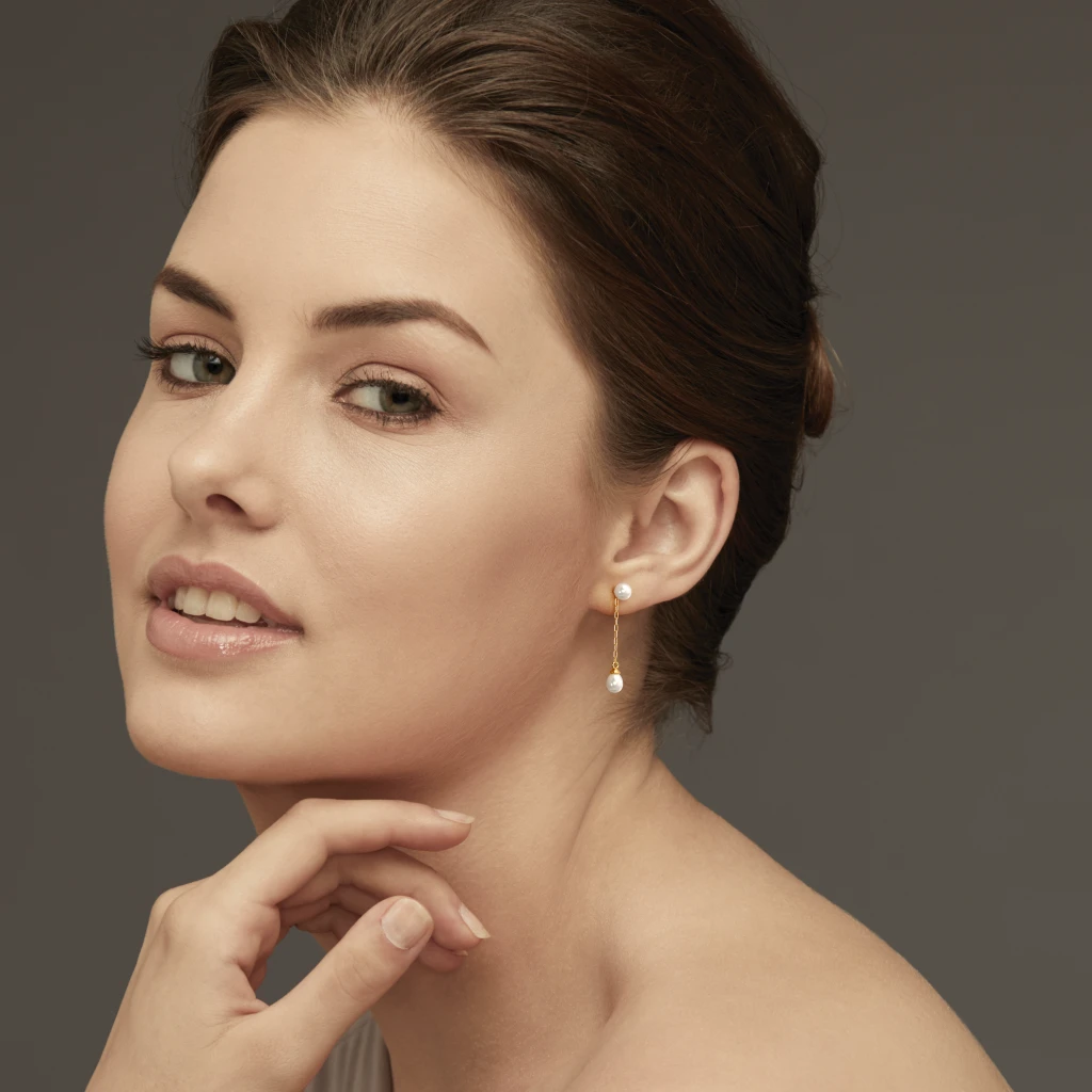 The Pearl Essence Dangler Earrings - Image 2